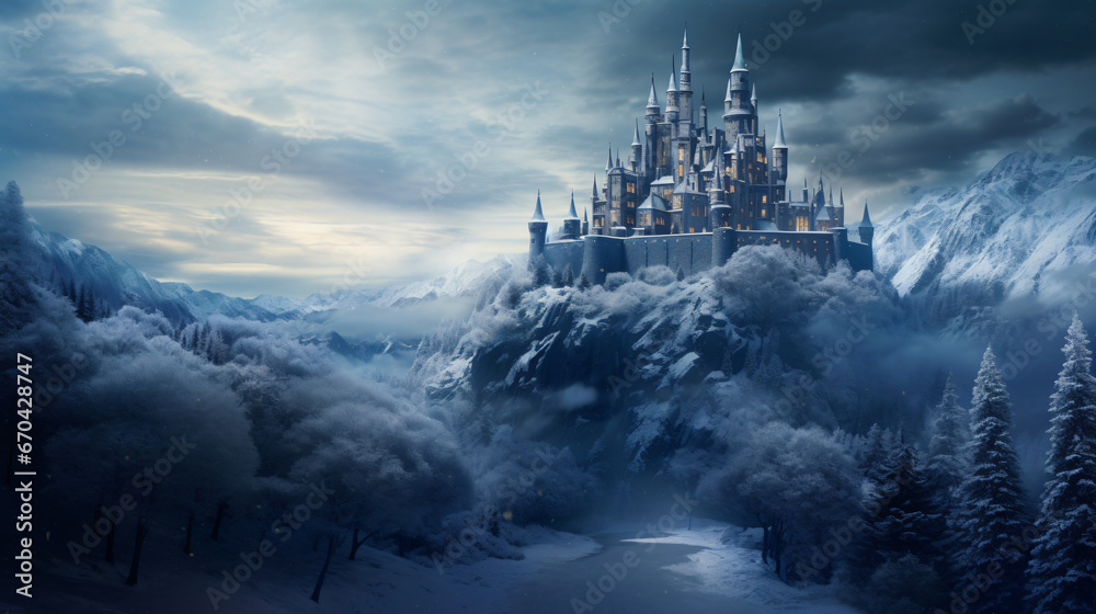 Magic Castle in a winter wonderland