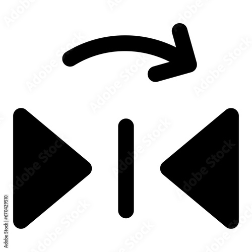 Vertical flip line icon