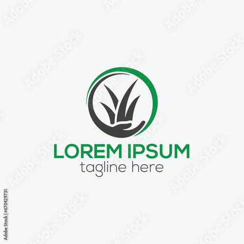Lawn care logo. Creative mower - lawn care logo design service isolated logo vector