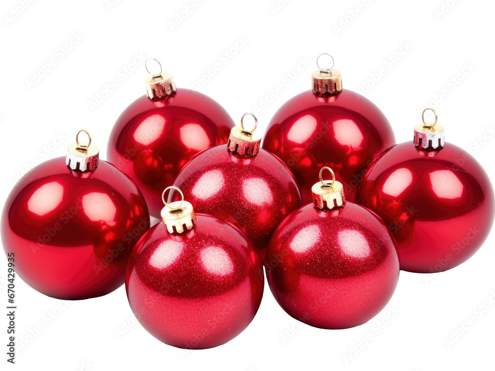 red christmas balls isolated on transparent background red christmas balls isolated on transparent background