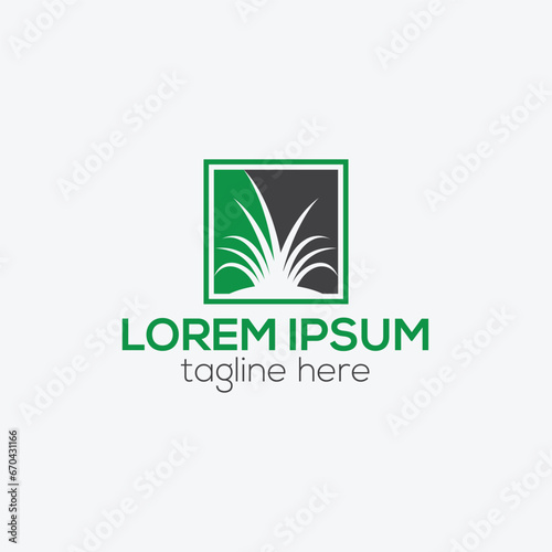 Lawn care logo. Creative mower - lawn care logo design service isolated logo vector
