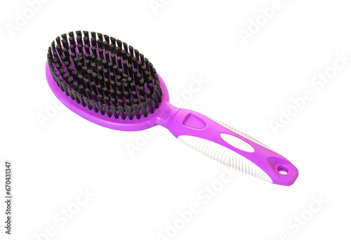 Pink and black hair brush