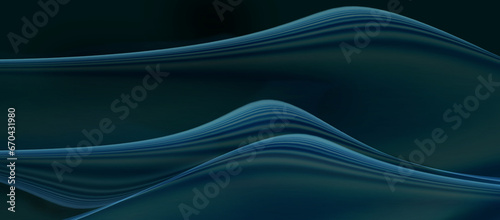 Blue waves on dark green vector background graphic design II