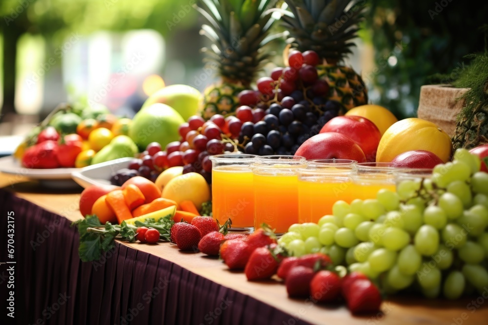 a cornucopia of fresh fruits on the refreshment table a cornucopia of fresh fruits on the refreshment table