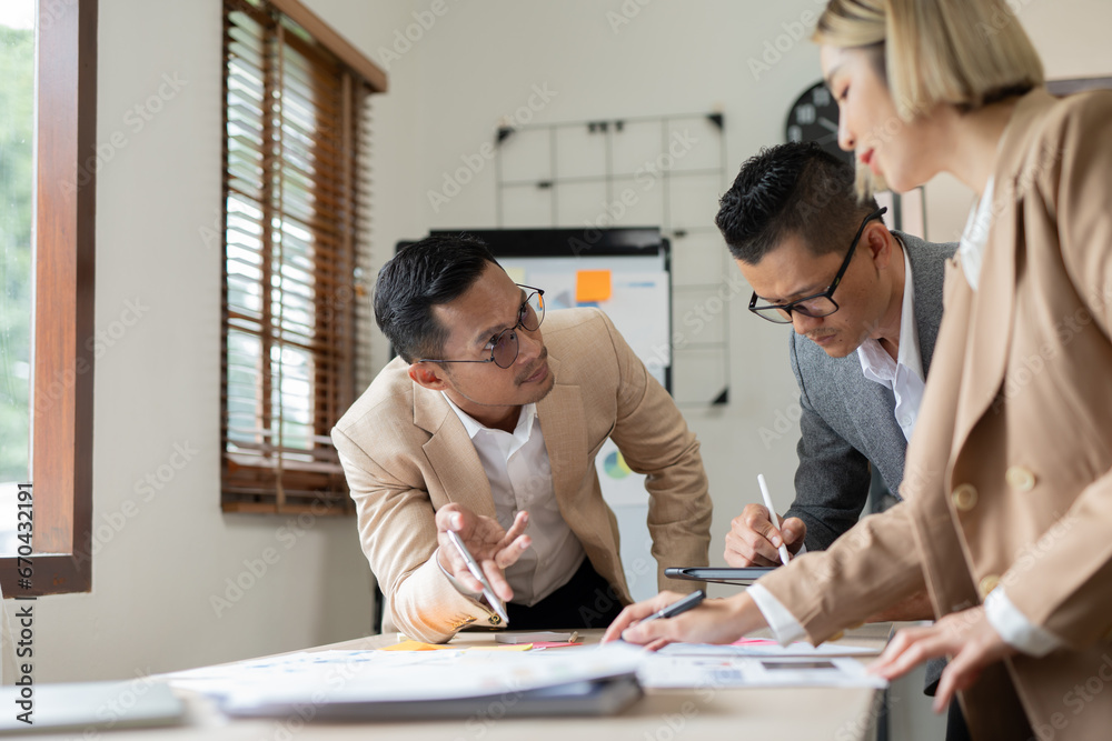 Group asia business people of business people in the company's meeting room. 