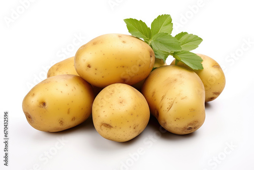 Potatoes on white background