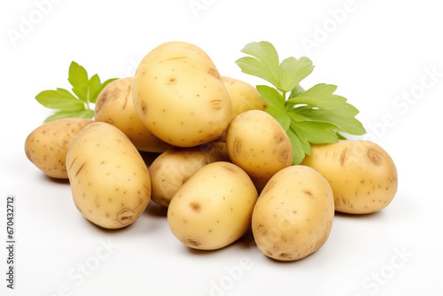 Potatoes on white background