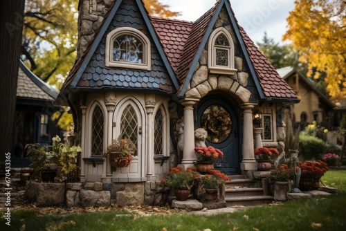 Dog house with a classic Victorian-inspired architecture, Generative AI © Shooting Star Std