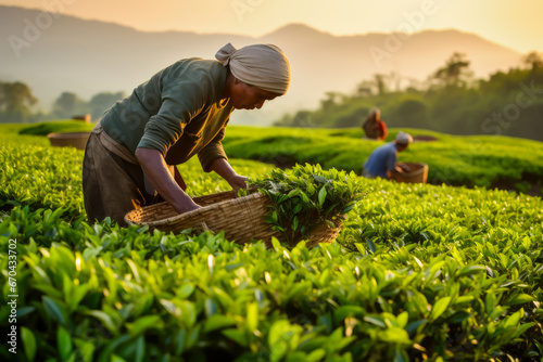 Promote fair trade tea support farmers. social resposocial responsibility conceptn photo