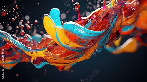 Explosion of colored oil paint