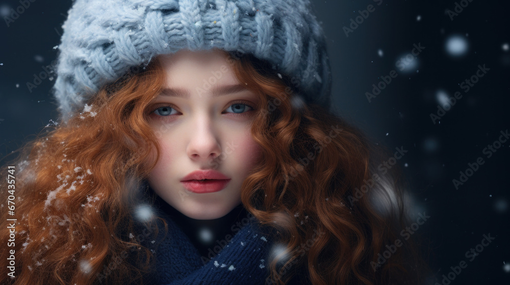 Beautiful girl in a winter hat Beautiful girl in a winter hat