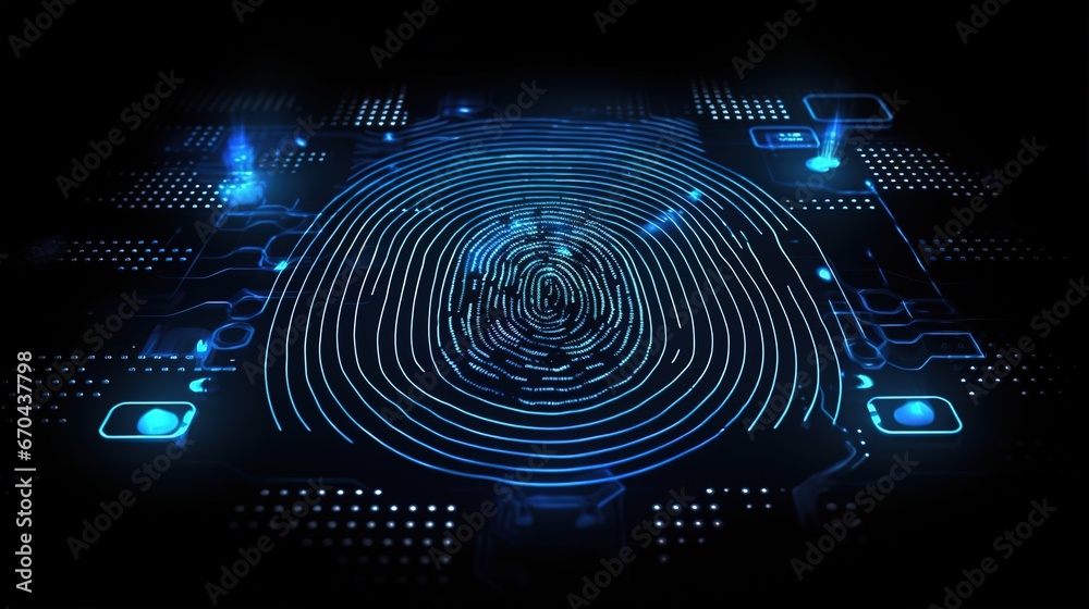 Fingerprint analysis technology. finger print recognition and identification. Security personnel ID technology concept Fingerprint analysis technology. finger print recognition and identification. Security personnel ID technology concept