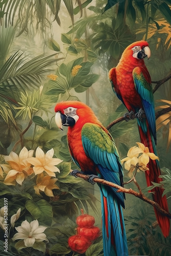 Tropical jungle wallpaper