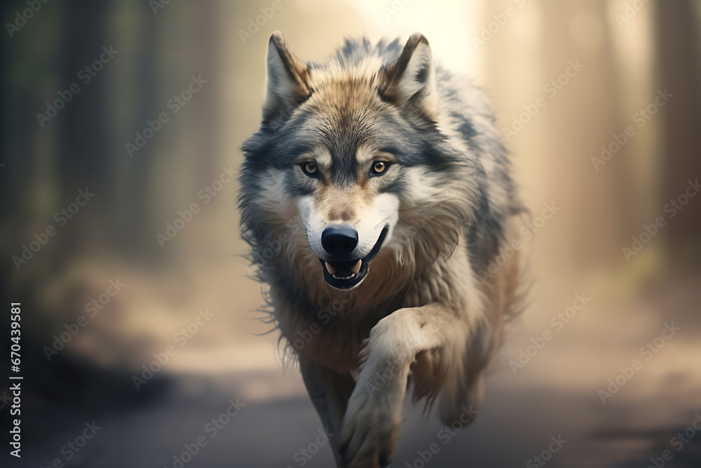Wolf running at high speed hunting some wild animal.
wild wolf, hunting animals