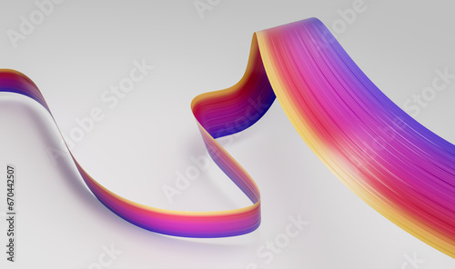 3d Waving Abstract Ribbon Flag On White Background 3d Illustration