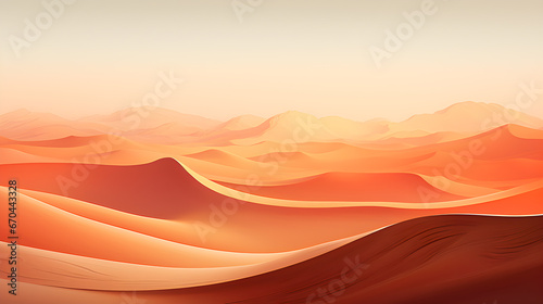Abstract desert and mountains with a beautiful view of landscape