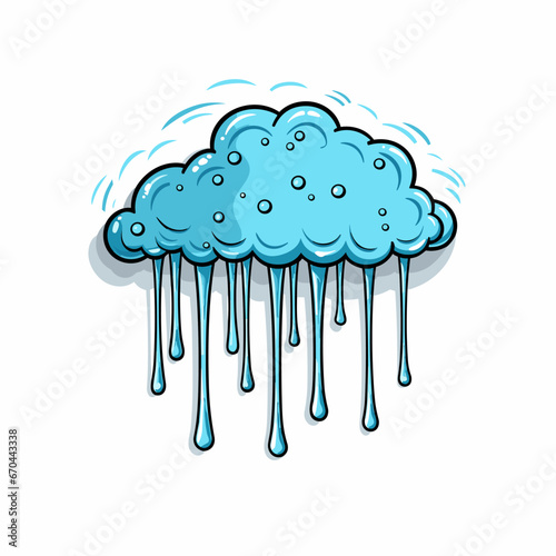Cloud hand-drawn comic illustration. Cloud. Vector doodle style cartoon illustration