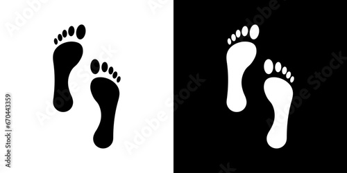 Human foot step different vector icon. Footprint barefoot and footwear illustration.