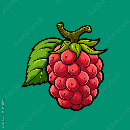 Raspberry. Raspberry hand-drawn comic illustration. Vector doodle style cartoon illustration.