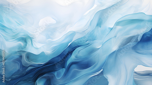 Blue abstract color background in style of water color ocean waves photo