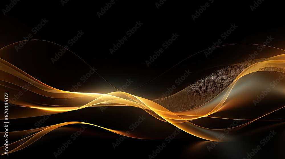 Gold glow of wavy lines, abstract waves background. Gold glow of wavy lines, abstract waves background.
