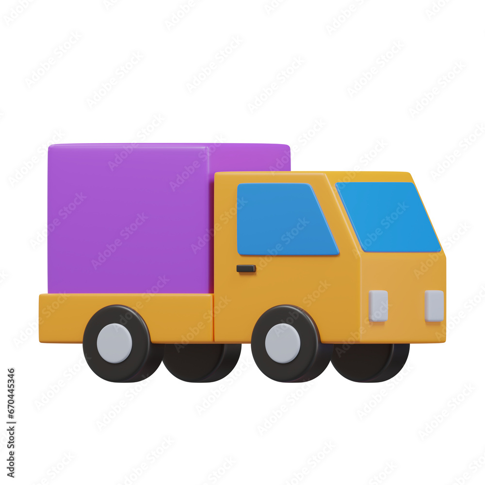 Cargo Truck icon 3d render illustration.	