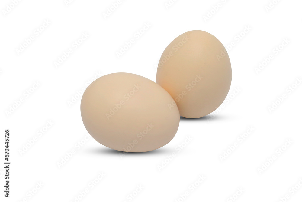 Two white eggs on transparent background png
