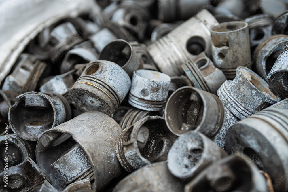 scrap car parts - car pistons - scrapping - recycling scrap car parts - car pistons - scrapping - recycling
