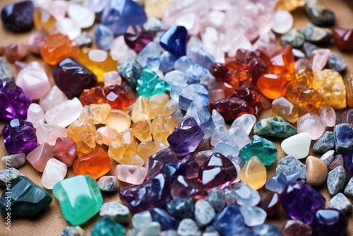 colorful piles of gemstones ready to be set into lockets