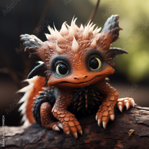 An adorable and fluffy baby dragon
