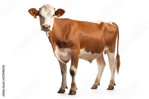 Cow isolated by white background