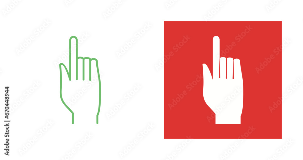 Obraz premium Raised Finger Vector Icon
