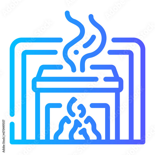 cremation Line Gradient Icon