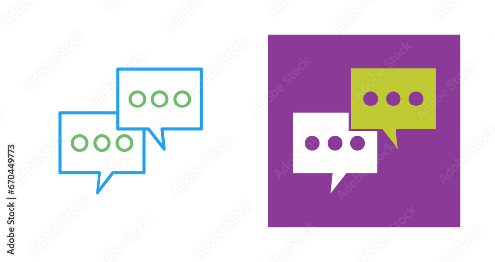 Double Message Bubble Vector Icon Double Message Bubble Vector Icon