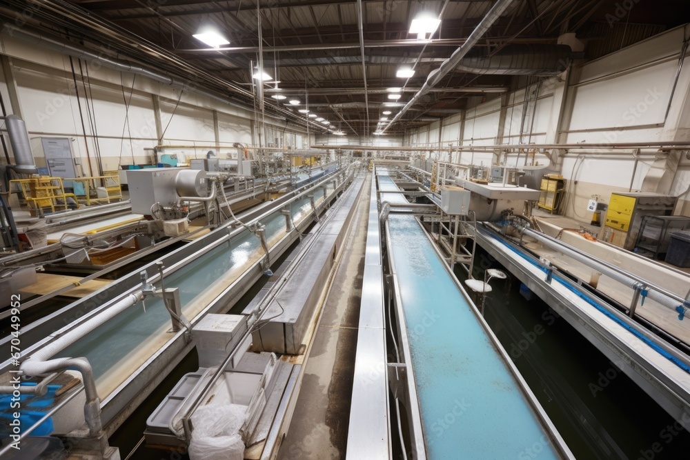 fish processing plant with full conveyor belts fish processing plant with full conveyor belts