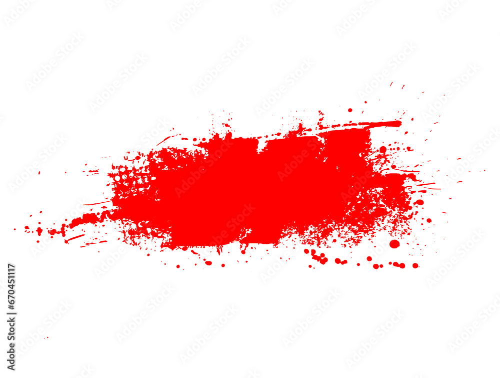 Red dried paint splattered dirty style. Royalty high-quality free stock image of Isolated ink stencils for graphic design, text fields. Artistic brush strokes, splatter stains, paintbrush, overlay