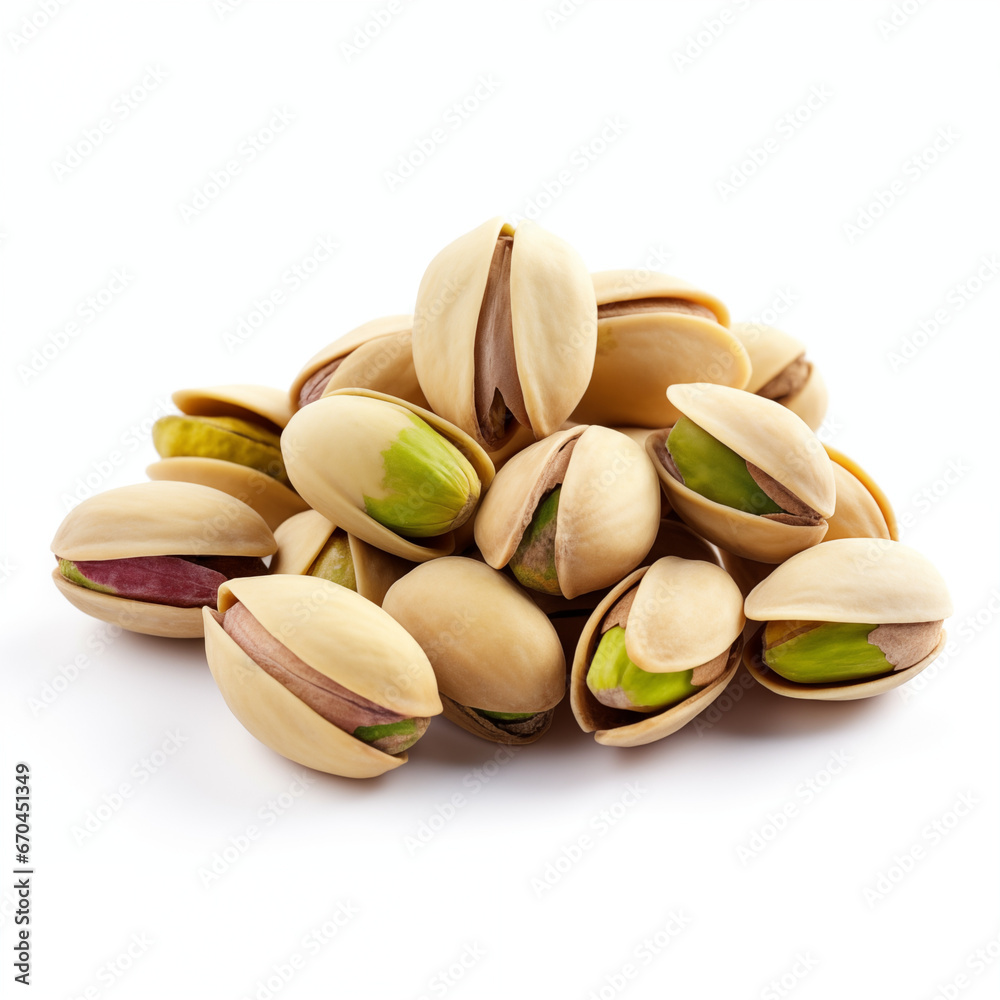 pistachio nuts on white background pistachio nuts on white background