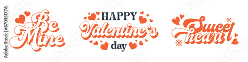 Retro Valentine's Day Quotes Bundle vector