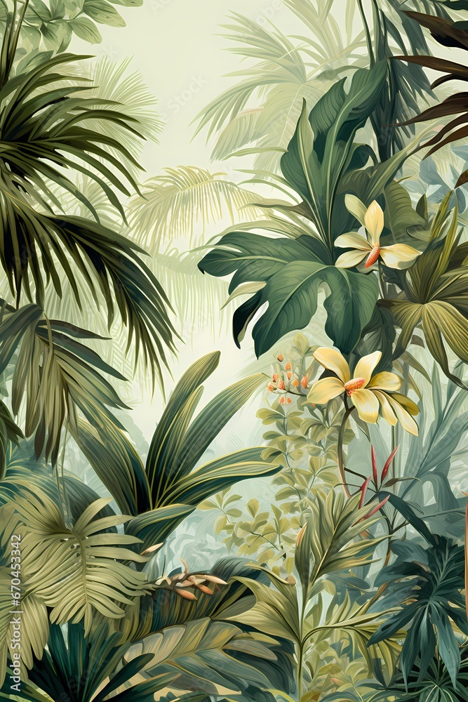 Tropical background with palm leaves Tropical background with palm leaves