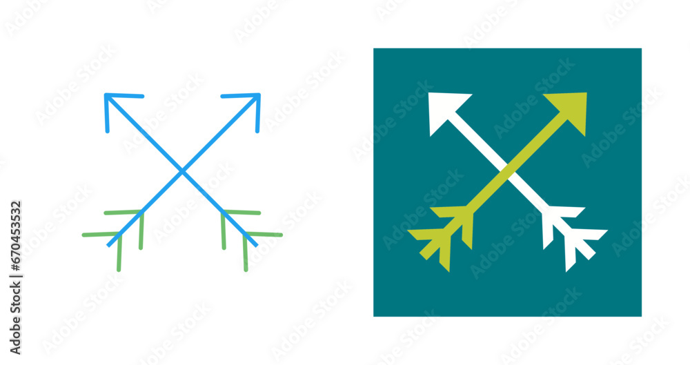 Two Arrows Vector Icon Two Arrows Vector Icon