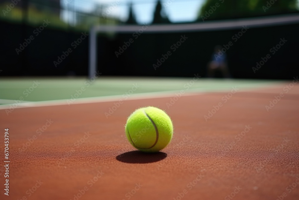 single tennis ball lying in the corner of a court