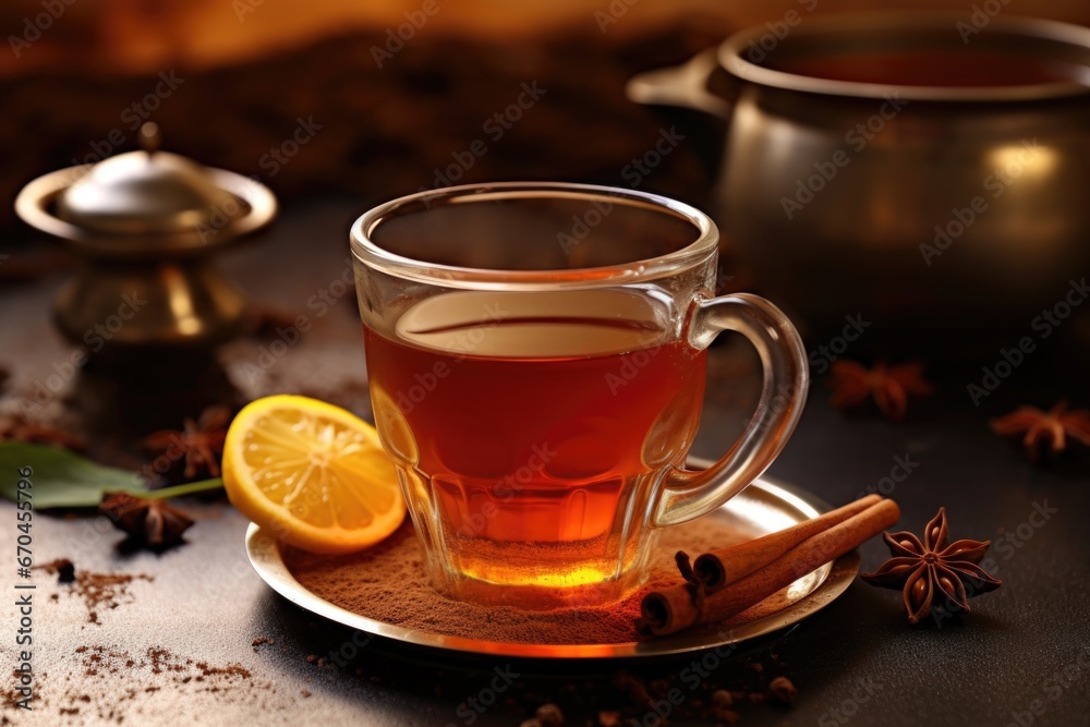 a steaming cup of traditional solstice spiced tea