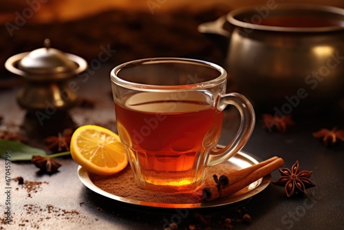 a steaming cup of traditional solstice spiced tea