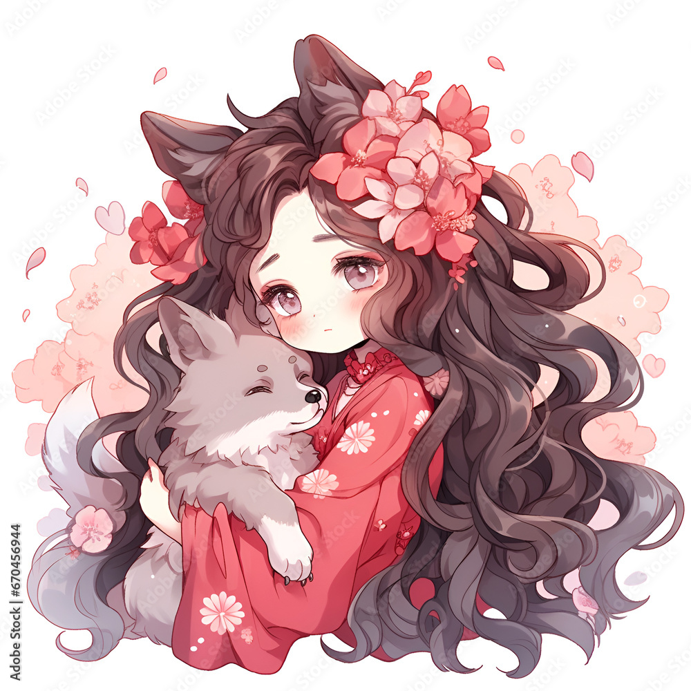 Fototapeta premium cat girls
