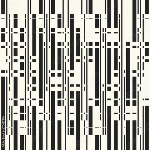 Monochrome Glitch Effect Textured Broken Striped Pattern