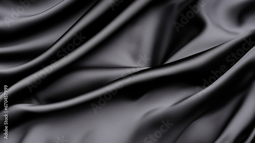 Diamond Black Silk Satin with Soft Folds, Silk Satin with Gentle Drapes, Silk Fabric Background, Silk Fabric Soft Folds, Luxury Background, 8K UHD.