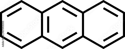 Anthracene C14H10 structural formula, vector illustration