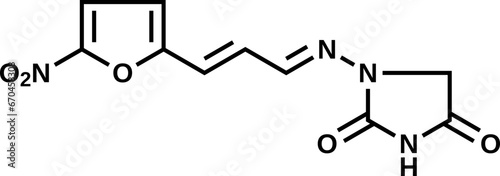 Furagin structural formula, vector illustration