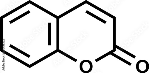 Coumarin structural formula, vector illustration. Tonka bean flavoring