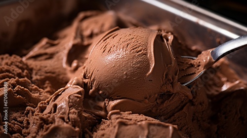 chocolate ice cream with chocolate generated by AI tool 